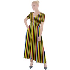 Bright Serape Button Up Short Sleeve Maxi Dress