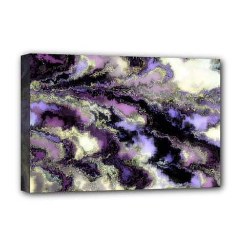 Purple Yellow Marble Deluxe Canvas 18  X 12  (stretched) by ibelieveimages