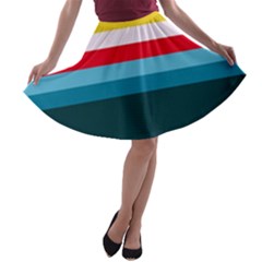 Sea Water A-line Skater Skirt by tmsartbazaar