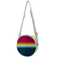 70s Vintage Stripes Crossbody Circle Bag by tmsartbazaar