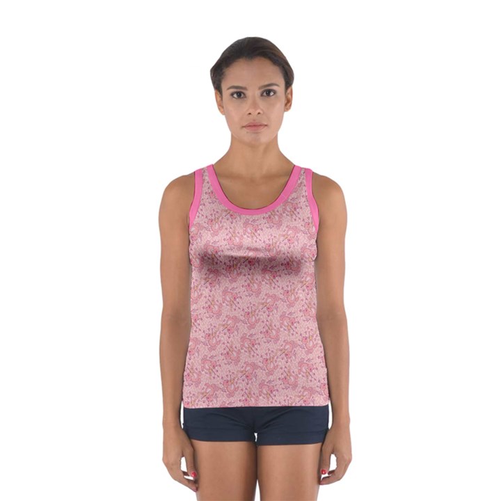 Cat With Violin Pattern Sport Tank Top 