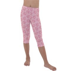Cat With Violin Pattern Kids  Lightweight Velour Capri Leggings  by sifis