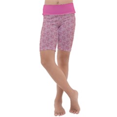 Cat With Violin Pattern Kids  Lightweight Velour Cropped Yoga Leggings by sifis