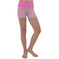 Cat With Violin Pattern Kids  Lightweight Velour Yoga Shorts by sifis