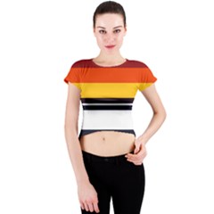 Retro Sunset Crew Neck Crop Top by tmsartbazaar