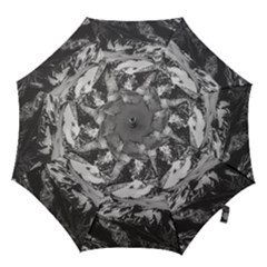 Black And White Andes Mountains Aerial View, Chile Hook Handle Umbrellas (large) by dflcprintsclothing