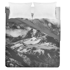 Black And White Andes Mountains Aerial View, Chile Duvet Cover Double Side (queen Size) by dflcprintsclothing