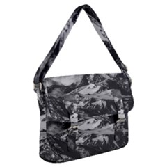 Black And White Andes Mountains Aerial View, Chile Buckle Messenger Bag by dflcprintsclothing