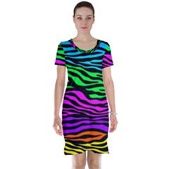 Colorful Zebra Short Sleeve Nightdress