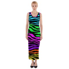 Colorful Zebra Fitted Maxi Dress