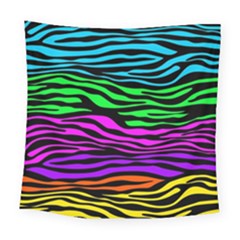 Colorful Zebra Square Tapestry (large) by Angelandspot