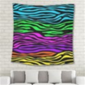 Colorful Zebra Square Tapestry (Large) View2