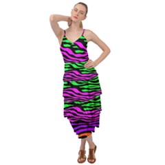 Colorful Zebra Layered Bottom Dress