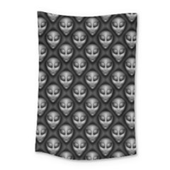 Grey Aliens Extraterrestrials Ufo Faces Small Tapestry by SpinnyChairDesigns