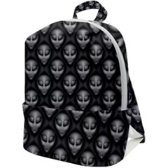 Grey Aliens Extraterrestrials Ufo Faces Zip Up Backpack by SpinnyChairDesigns