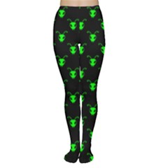 Neon Green Bug Insect Heads On Black Tights by SpinnyChairDesigns