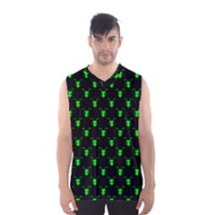 Neon Green Bug Insect Heads on Black Men s Basketball Tank Top