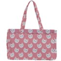 Cute Cat Faces White and Pink Canvas Work Bag View2