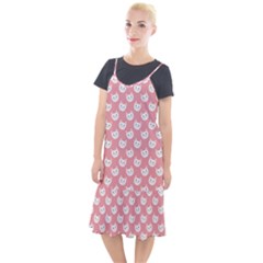 Cute Cat Faces White And Pink Camis Fishtail Dress by SpinnyChairDesigns