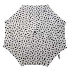 Cat Dog Animal Paw Prints Pattern Black And White Hook Handle Umbrellas (large) by SpinnyChairDesigns