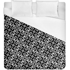 Black And White Decorative Design Pattern Duvet Cover (king Size)