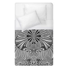 Abstract Art Black And White Floral Intricate Pattern Duvet Cover (single Size) by SpinnyChairDesigns