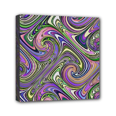 Abstract Art Purple Swirls Pattern Mini Canvas 6  x 6  (Stretched)