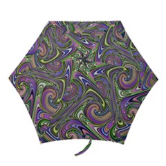 Abstract Art Purple Swirls Pattern Mini Folding Umbrellas