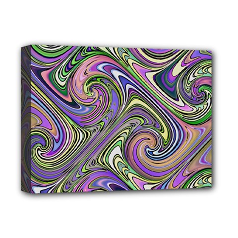 Abstract Art Purple Swirls Pattern Deluxe Canvas 16  x 12  (Stretched) 