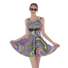 Abstract Art Purple Swirls Pattern Skater Dress