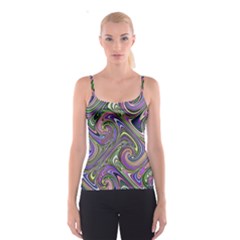 Abstract Art Purple Swirls Pattern Spaghetti Strap Top