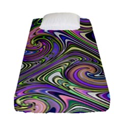 Abstract Art Purple Swirls Pattern Fitted Sheet (Single Size)