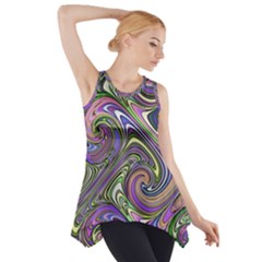 Abstract Art Purple Swirls Pattern Side Drop Tank Tunic