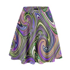 Abstract Art Purple Swirls Pattern High Waist Skirt