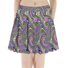 Abstract Art Purple Swirls Pattern Pleated Mini Skirt