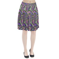 Abstract Art Purple Swirls Pattern Pleated Skirt