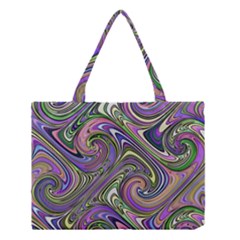 Abstract Art Purple Swirls Pattern Medium Tote Bag