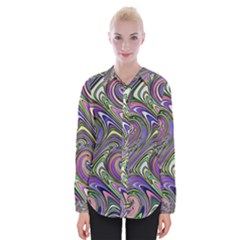 Abstract Art Purple Swirls Pattern Womens Long Sleeve Shirt