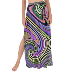 Abstract Art Purple Swirls Pattern Maxi Chiffon Tie-Up Sarong