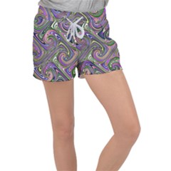 Abstract Art Purple Swirls Pattern Velour Lounge Shorts