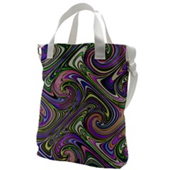 Abstract Art Purple Swirls Pattern Canvas Messenger Bag