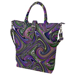 Abstract Art Purple Swirls Pattern Buckle Top Tote Bag