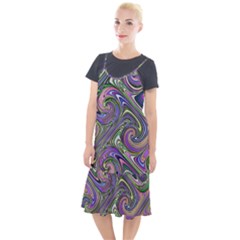 Abstract Art Purple Swirls Pattern Camis Fishtail Dress