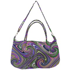 Abstract Art Purple Swirls Pattern Removal Strap Handbag by SpinnyChairDesigns