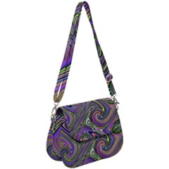 Abstract Art Purple Swirls Pattern Saddle Handbag