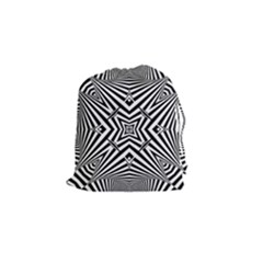 Black And White Line Art Pattern Stripes Drawstring Pouch (small) by SpinnyChairDesigns