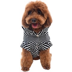 Black And White Line Art Pattern Stripes Dog Coat by SpinnyChairDesigns