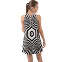 Black and White Line Art Stripes Pattern Halter Tie Back Chiffon Dress View2