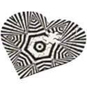 Black and White Line Art Stripes Pattern Wooden Puzzle Heart View2