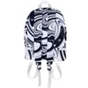 Black and White Swirl Spiral Swoosh Pattern Zip Bottom Backpack View3